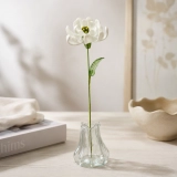 White Cosmos & Marigold-Inspired Handmade Glass Flower, Single Stem Forever Flower Gift (4) White Cosmos & Marigold-Inspired Handmade Glass Flower, Single Stem Forever Flower Gift (4)
