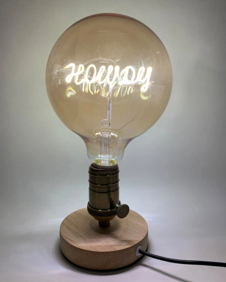 Personalized Warm white Light Bulbs Decorative Vintage Globe G125 Light Bulb Name Night Light